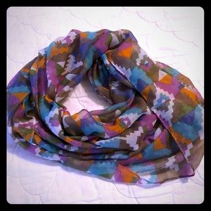 Multi-Color Aztec Print Infinity Scarf